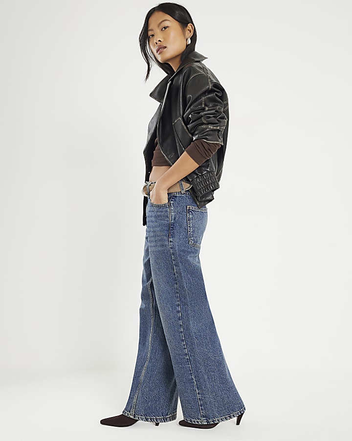 Petite Blue Relaxed Straight Jeans