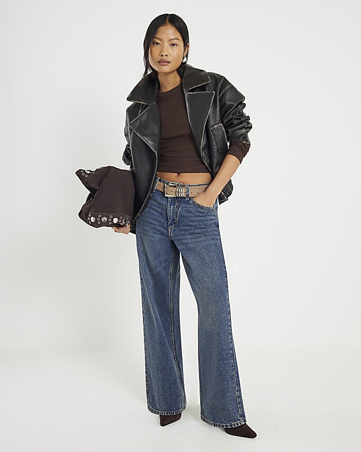 Petite Blue Relaxed Straight Jeans