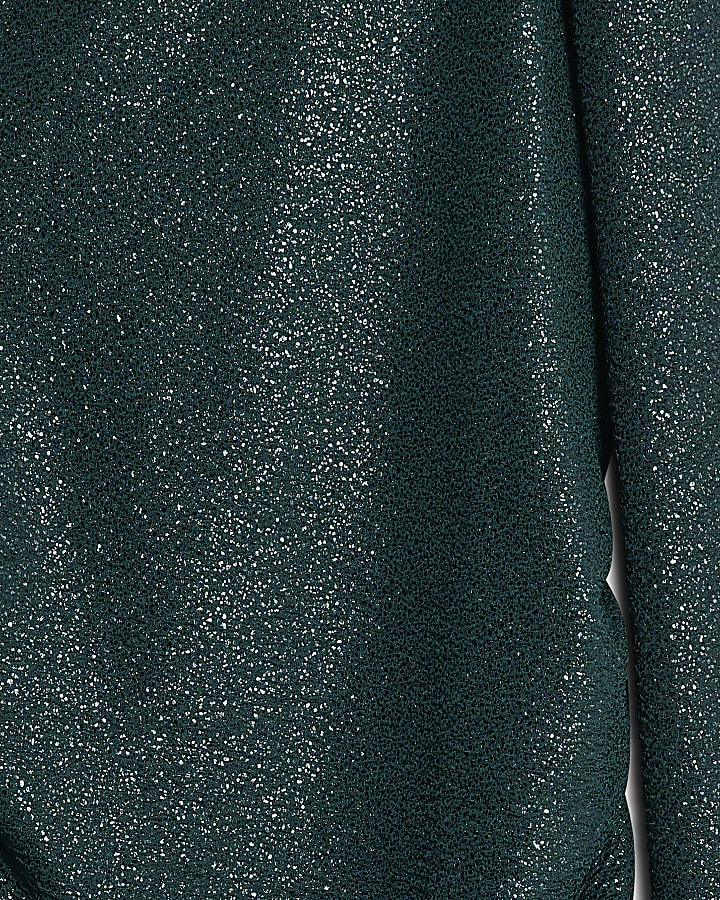 Petite Green Sleeveless Asymmetric Mini Dress