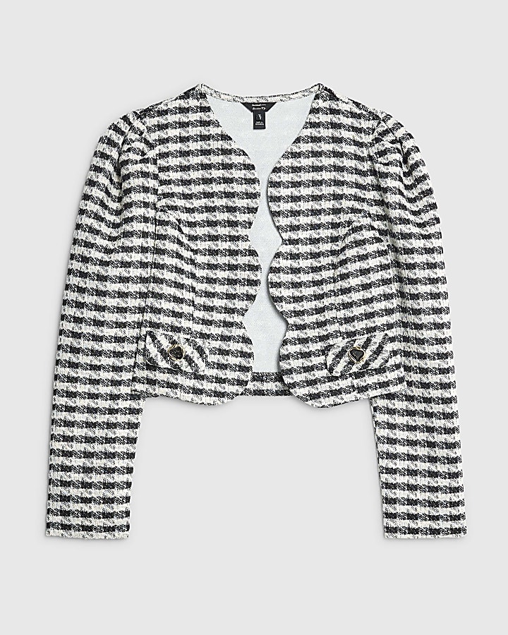 Petite Black Check Boucle Jacket