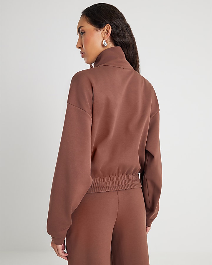 Brown Harrington Zip Jacket