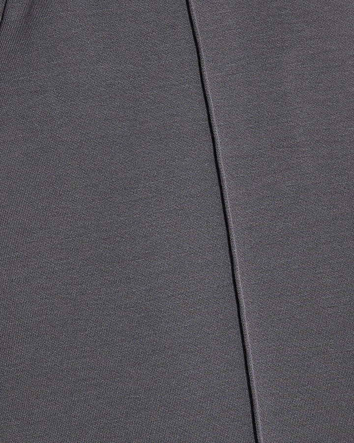 Grey Wide Leg Pintuck Joggers