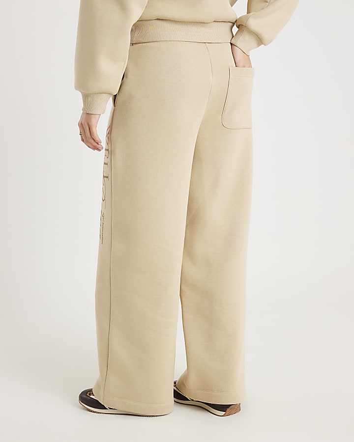 Beige NYC Wide Leg Joggers