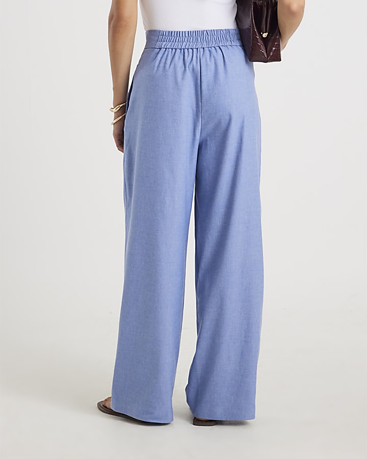 Blue Wide Leg Trousers