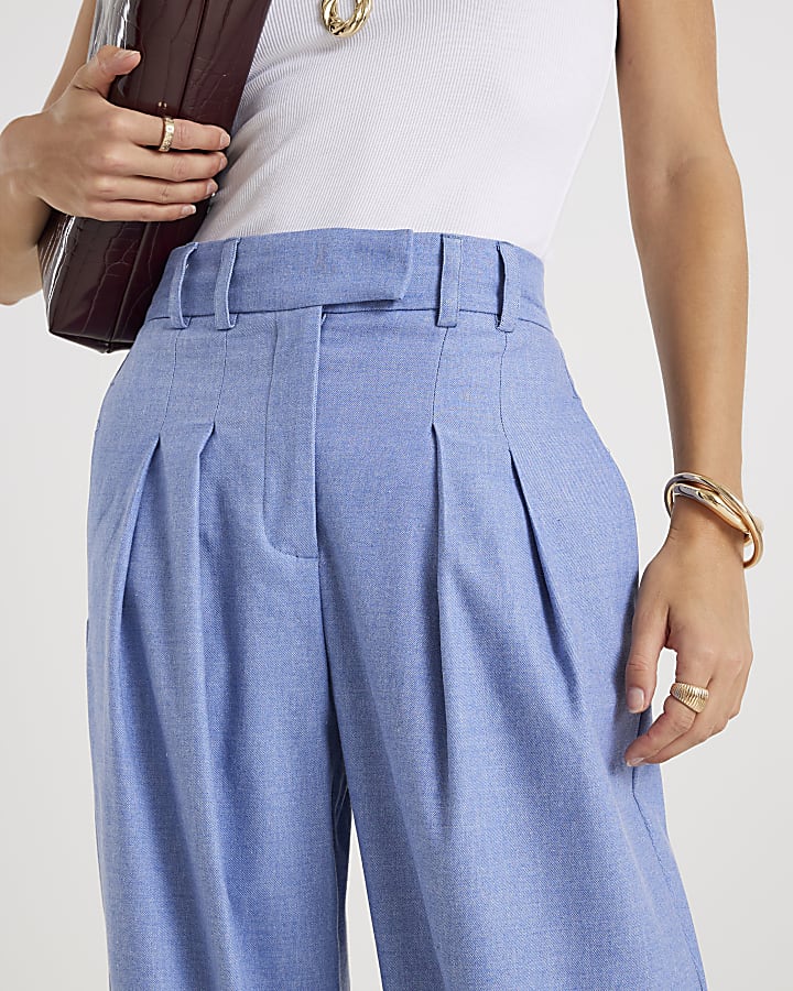 Blue Wide Leg Trousers