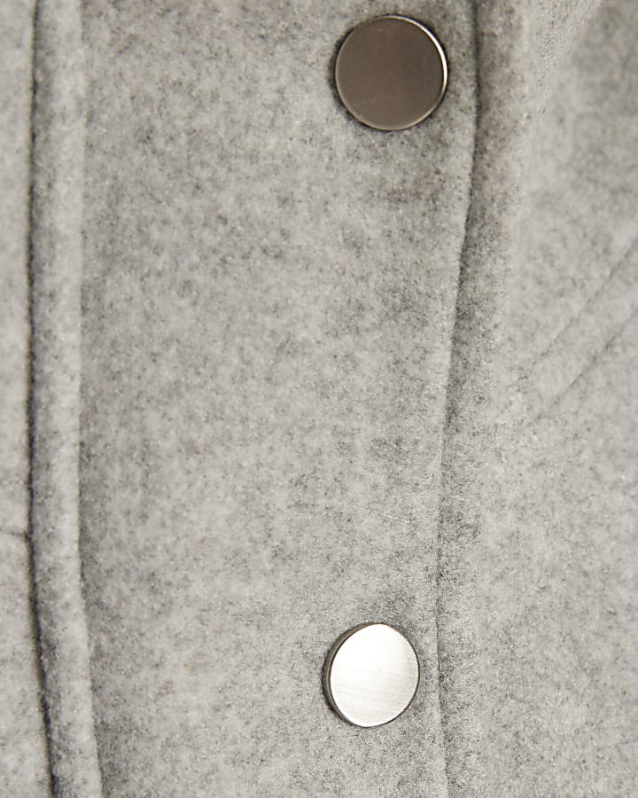 Grey Funnel Neck Bomber Jacket