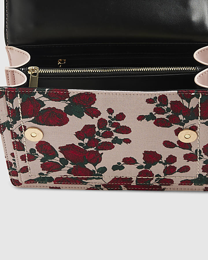Pink Floral RR Panelled Shoulder Bag