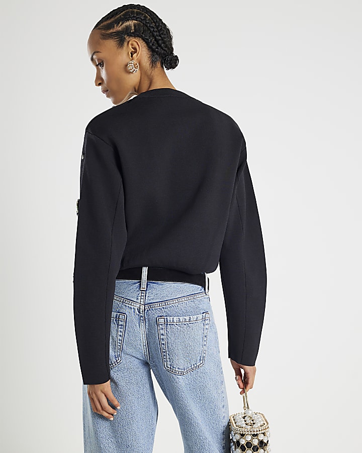 Black Embellished Jumper