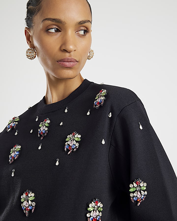 Black Embellished Jumper