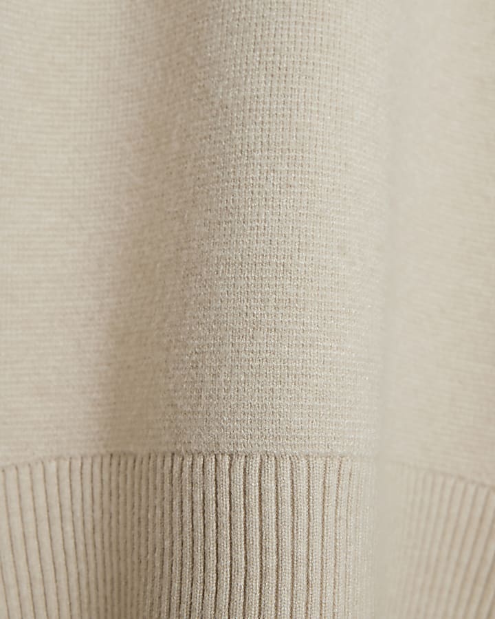 Cream Knit Roll Neck Jumper