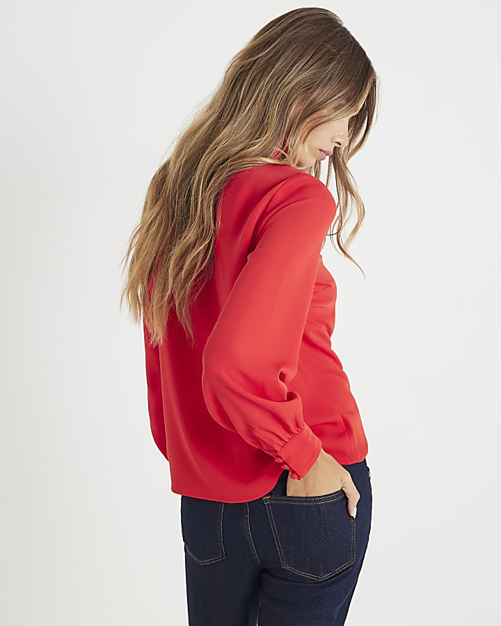 Red Pussybow Blouse