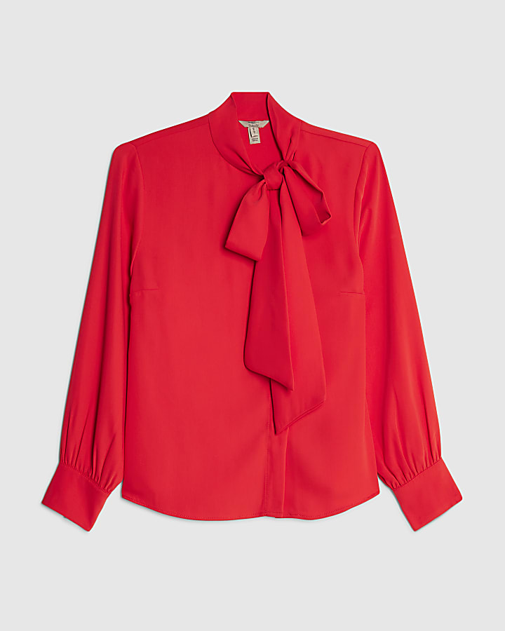 Red Pussybow Blouse