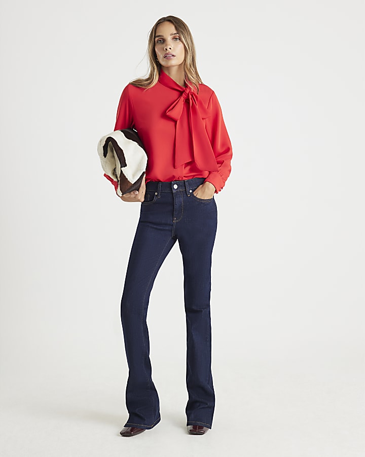 Red Pussybow Blouse