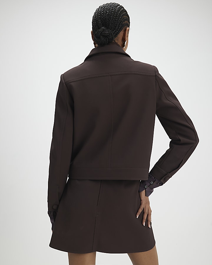 Red Premium Faux Suede Overshirt