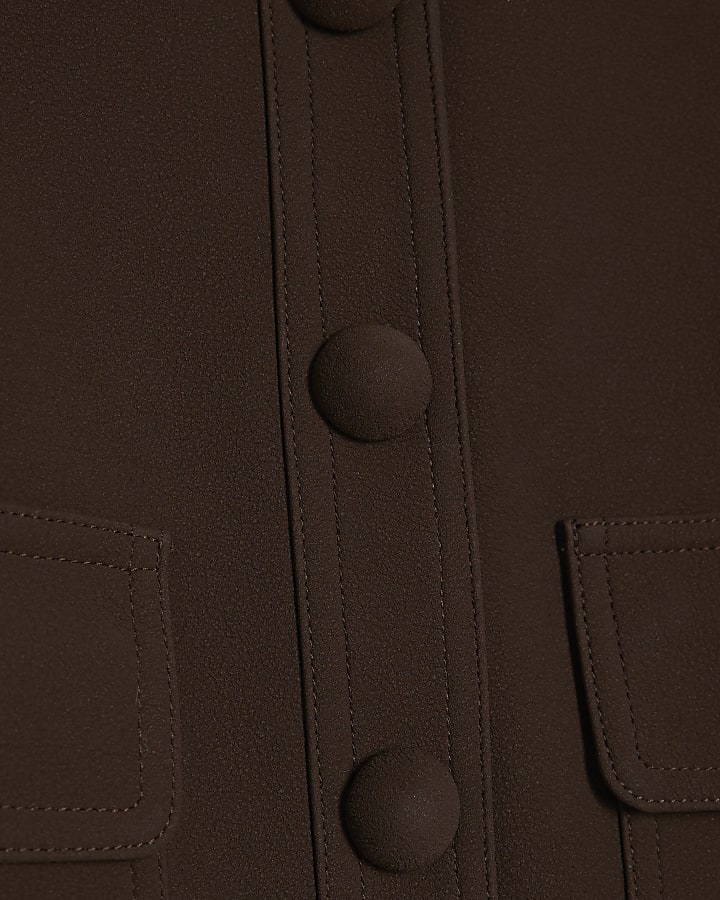 Red Premium Faux Suede Overshirt