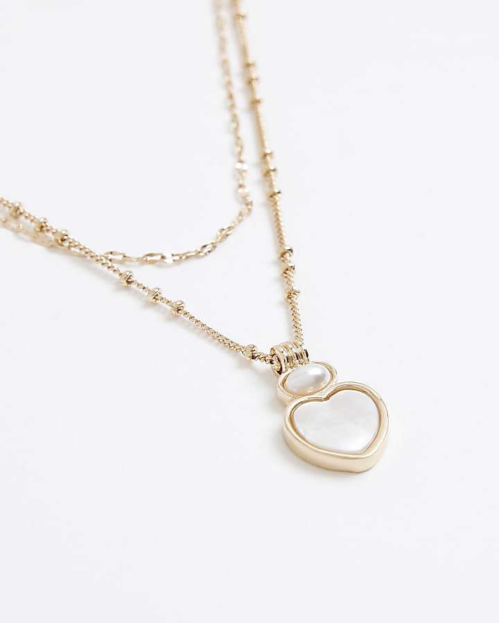 Gold Heart Layered Necklace