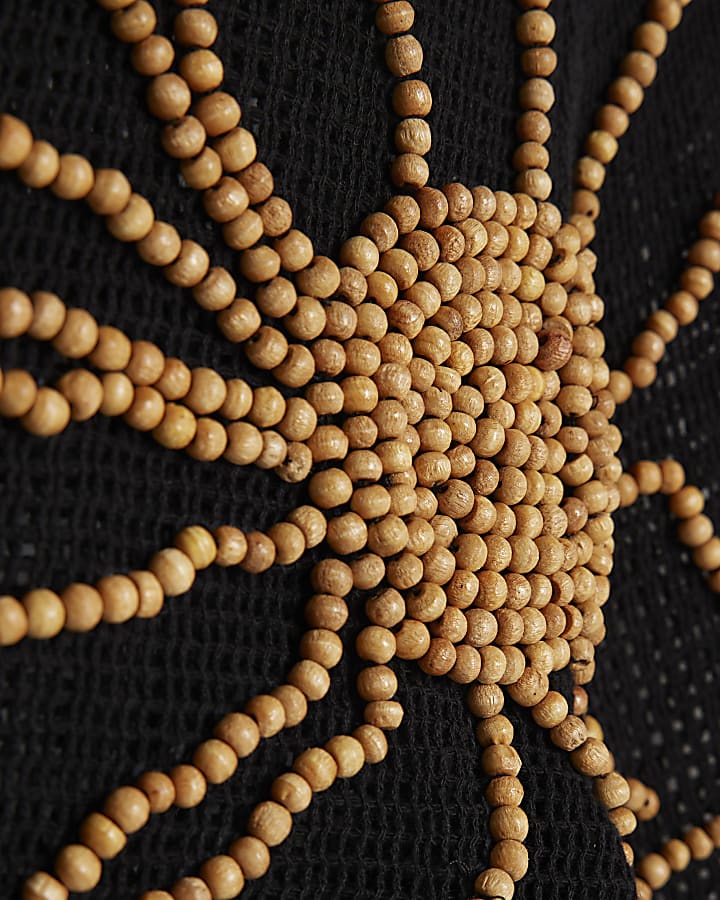 Black Flower Beach Crop Top