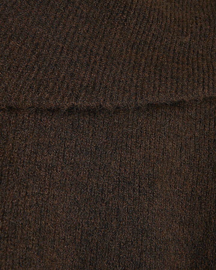 Brown Slouch Neck Jumper