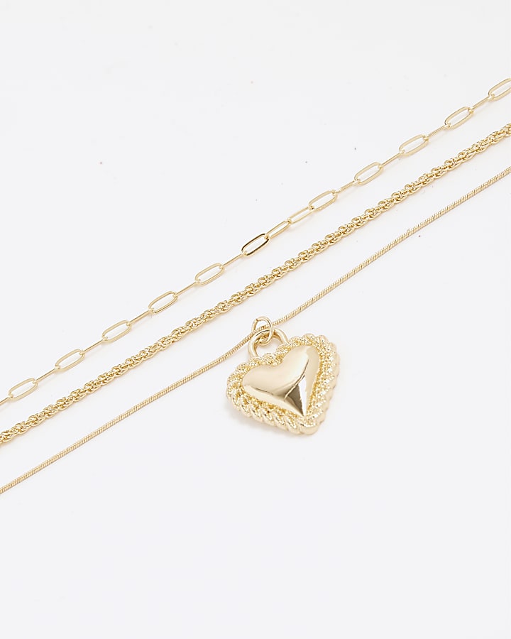 Gold Heart Layered Necklace