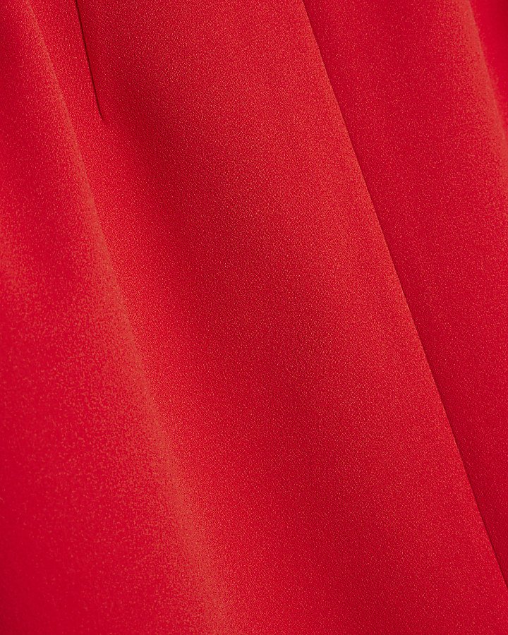 Red Sleeveless Bodycon Bandeau Midi Dress