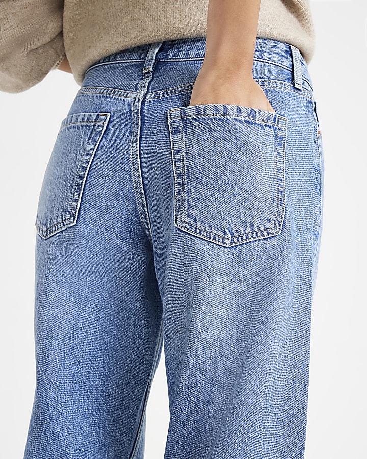 Blue Relaxed Straight Jeans