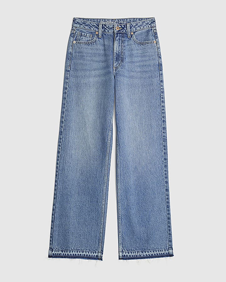 Blue Relaxed Straight Jeans