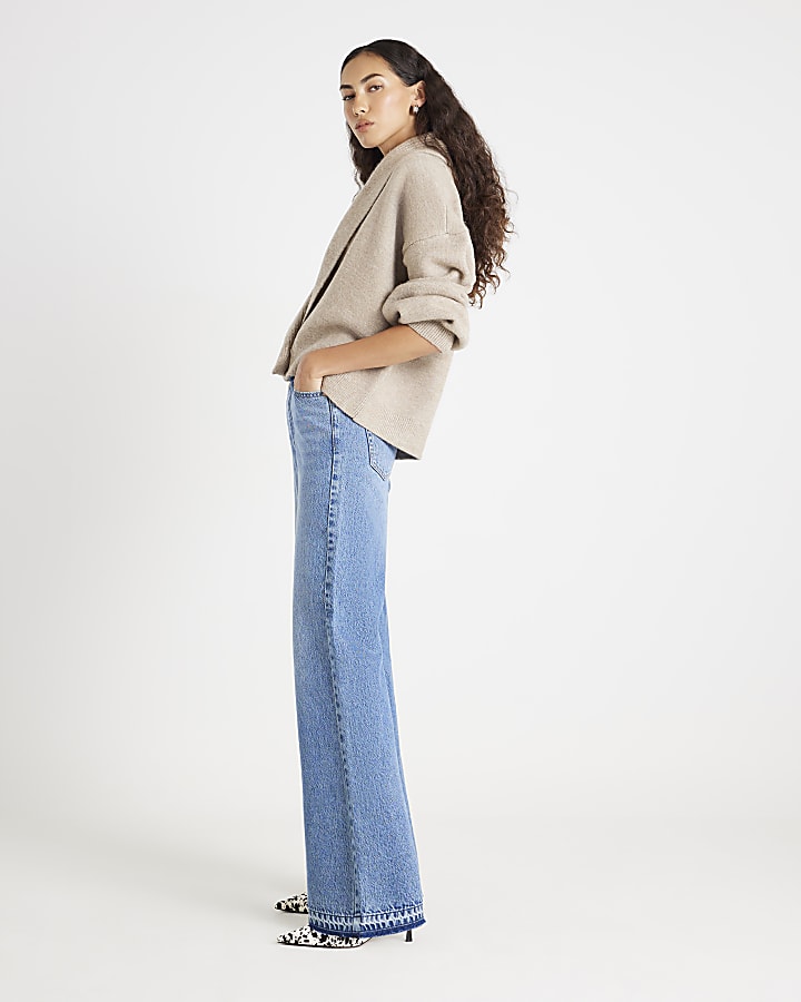 Blue Relaxed Straight Jeans