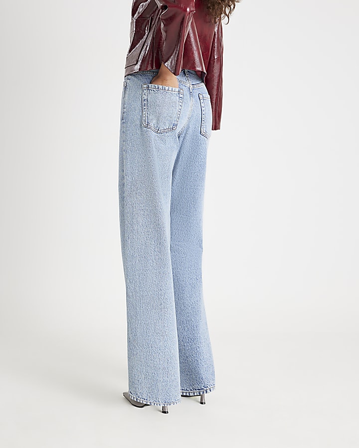 Blue Relaxed Straight Jeans
