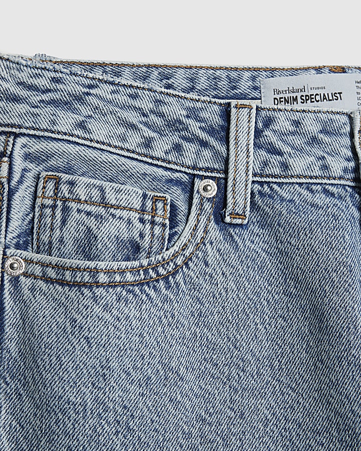 Blue Relaxed Straight Jeans