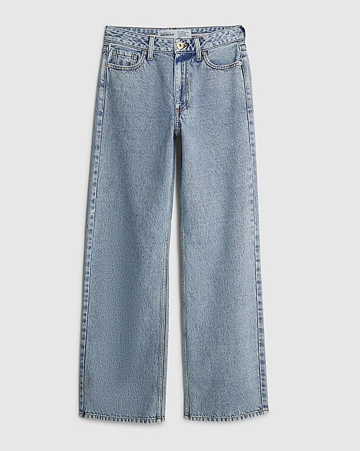Blue Relaxed Straight Jeans