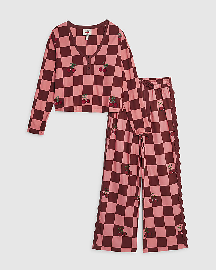 Nephthys Pink Checkerboard Pyjama Set