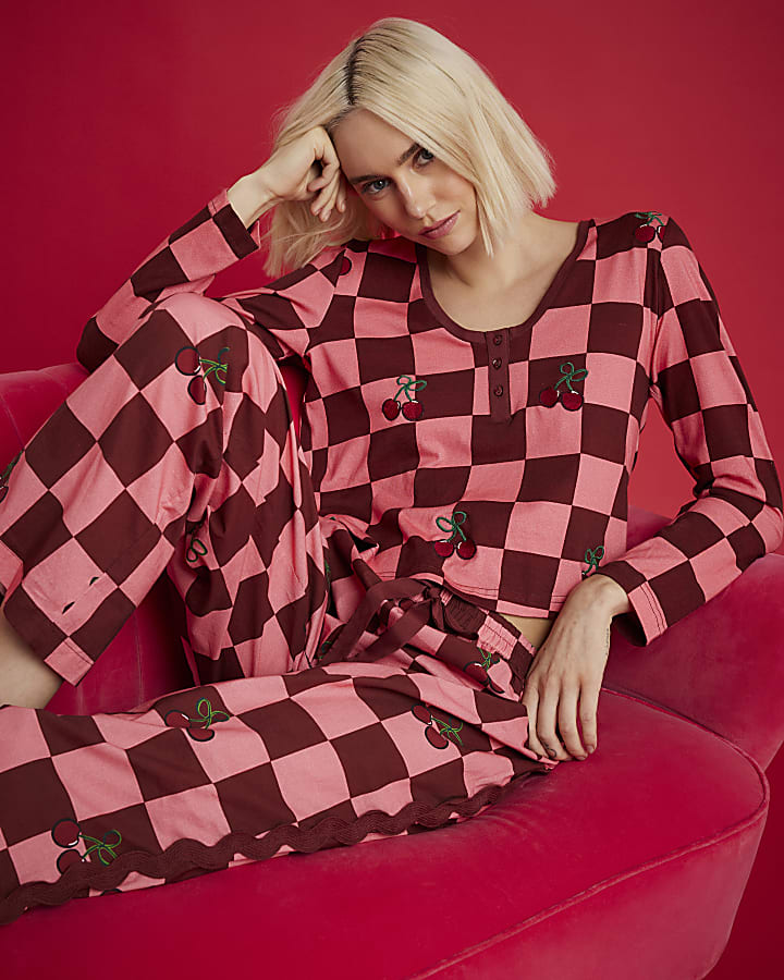 Nephthys Pink Checkerboard Pyjama Set