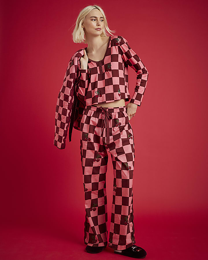 Nephthys Pink Checkerboard Pyjama Set