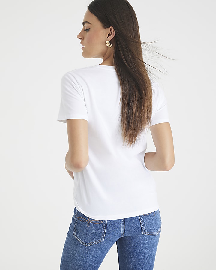 White Short Sleeve Foil Perfume T-shirt