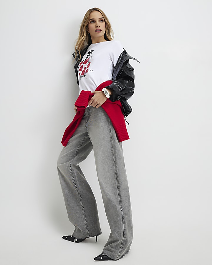 White Hotfix Lips Perfume T-Shirt