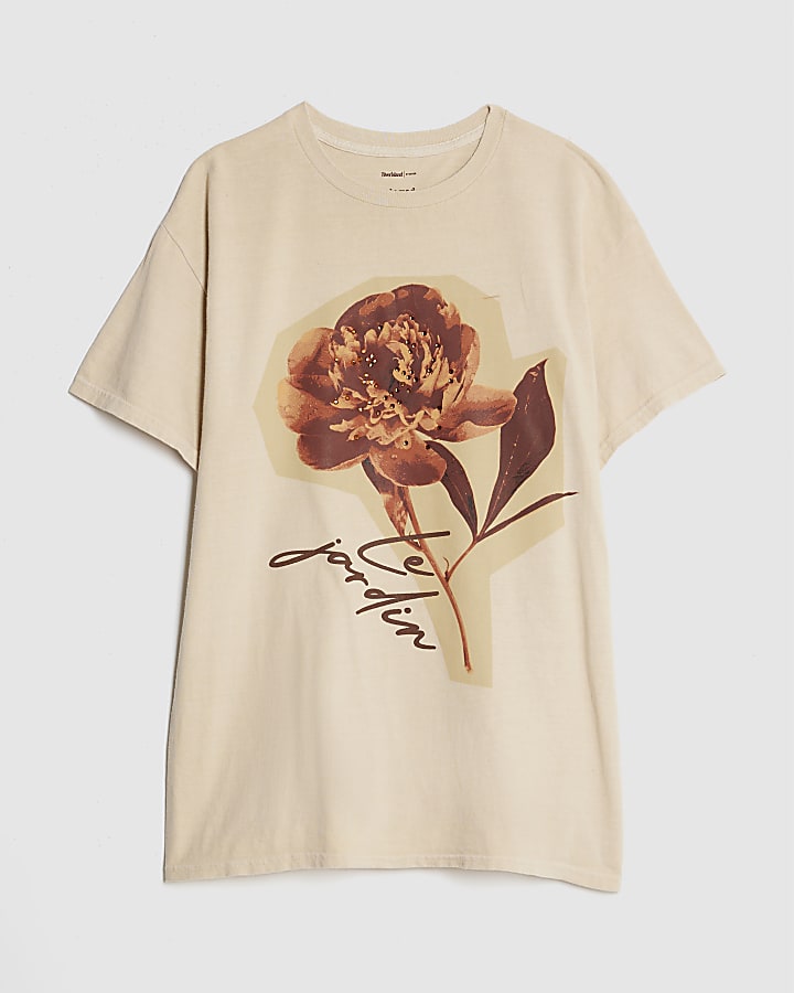 Beige Le Jardin Floral T-Shirt