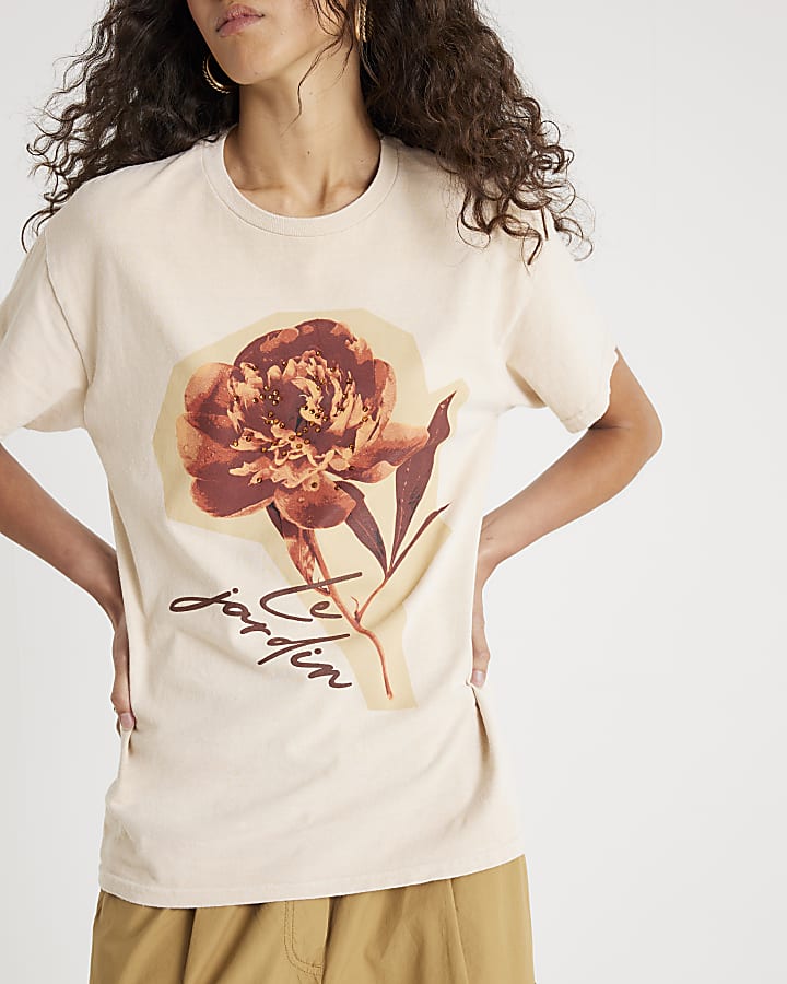 Beige Le Jardin Floral T-Shirt