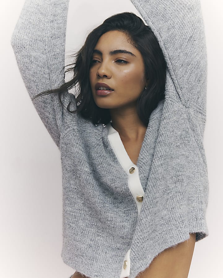 Grey Tipped Cardigan