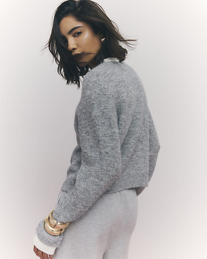 Grey Tipped Cardigan