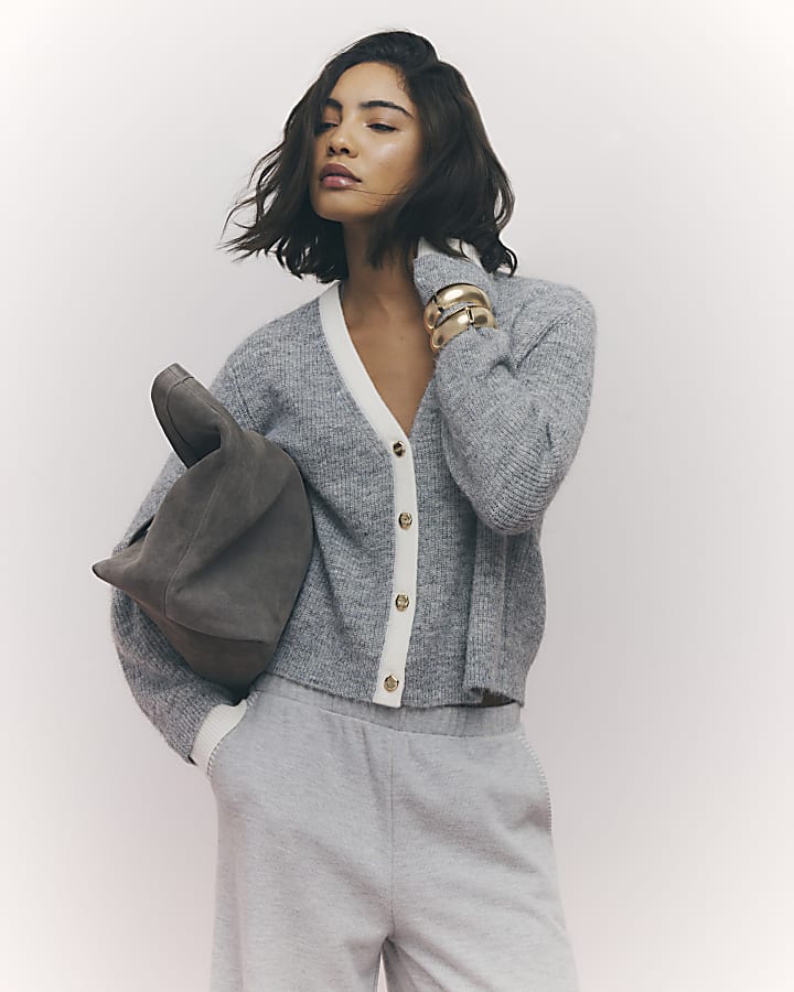 Grey Tipped Cardigan