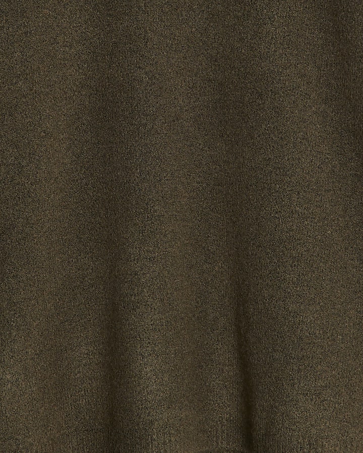 Green Knitted Curved Hem Jumper