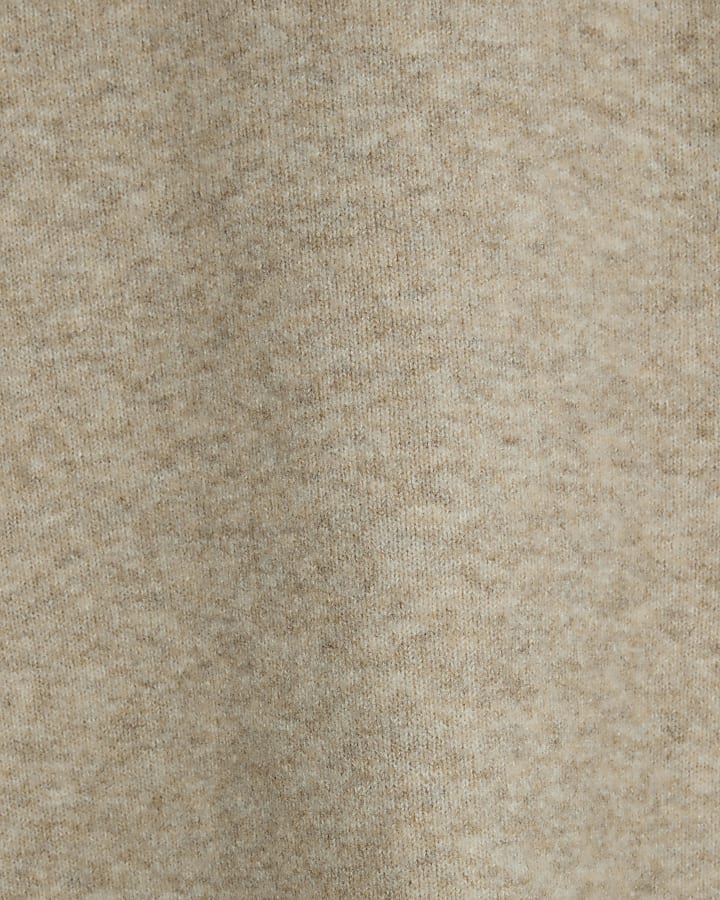 Beige Curved Hem Jumper