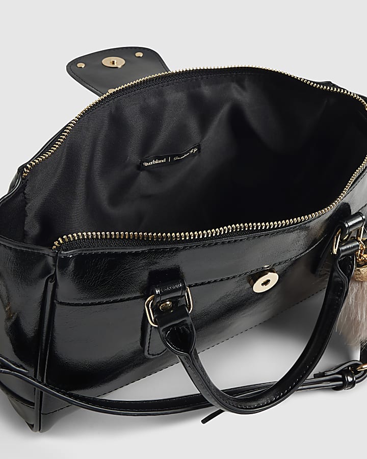Black Charmed Padlock Tote Bag