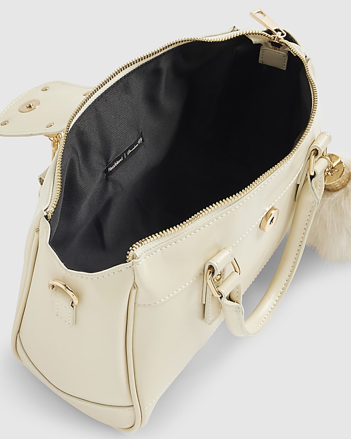 Cream Charmed Padlock Tote Bag