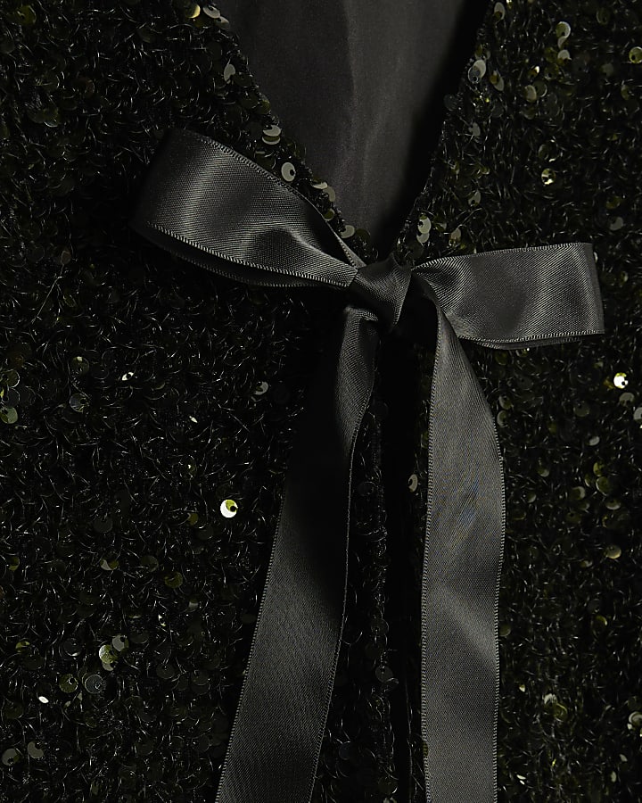 Green Sequin Bow Cape