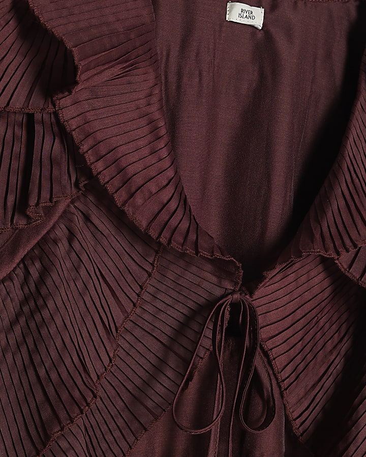 Red Short Sleeve Ruffle Bolero