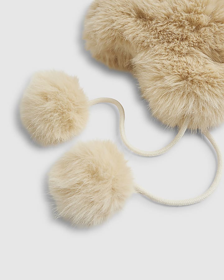 Cream Faux Fur Trapper Hat