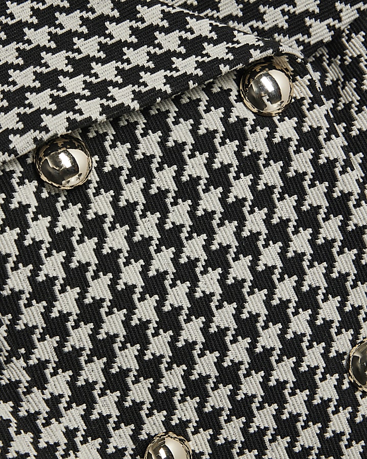Black Sleeveless Dogtooth Lapel Waistcoat