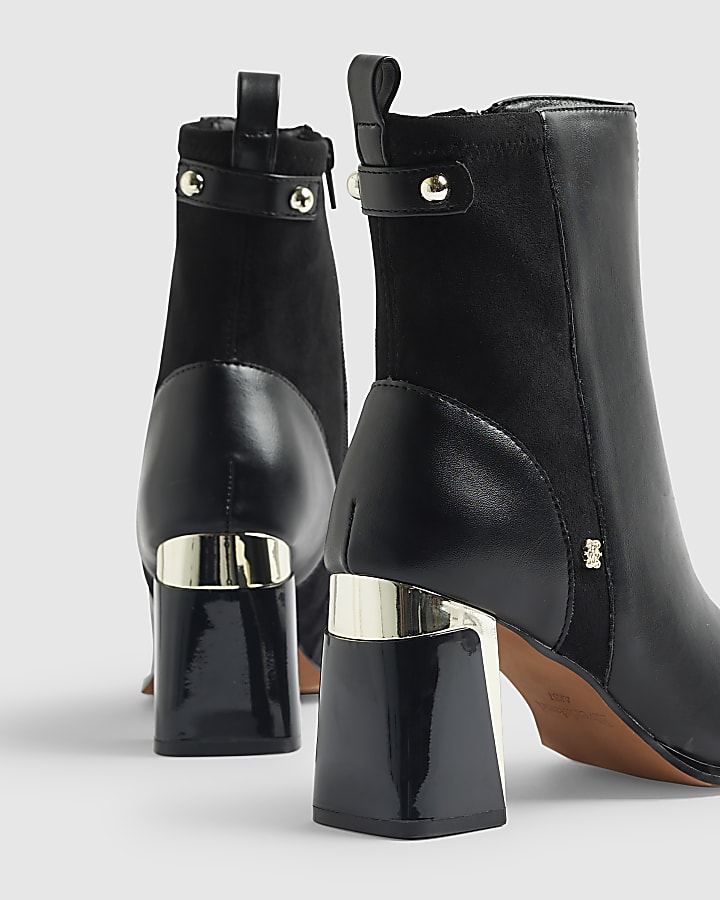 Black Block Heel Ankle Boots