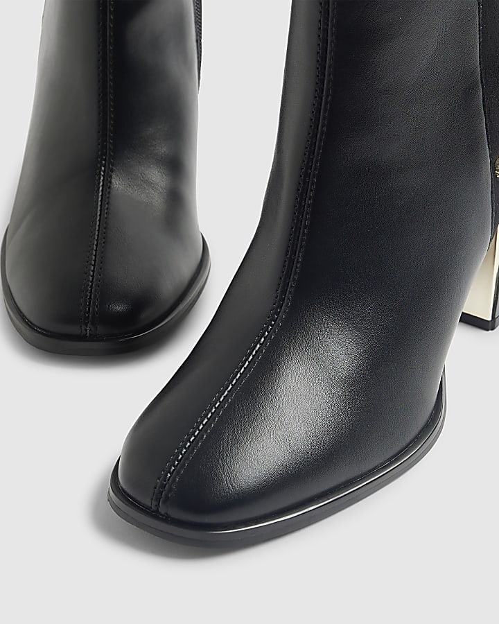 Black Block Heel Ankle Boots